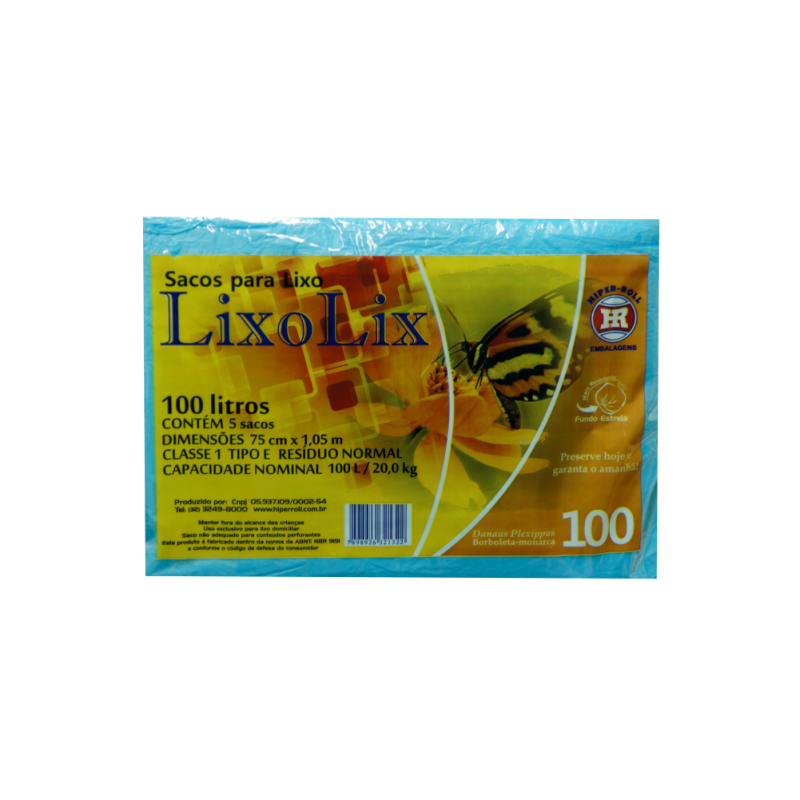 SACO PARA LIXO AZUL 75x105 | 100 LITROS C/5 SACOS FD C/25