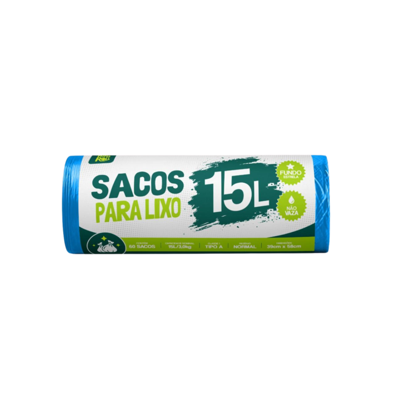 SACO PARA LIXO AZUL | 39X58 - 15 LITROS C/100 SACOS FD C/10