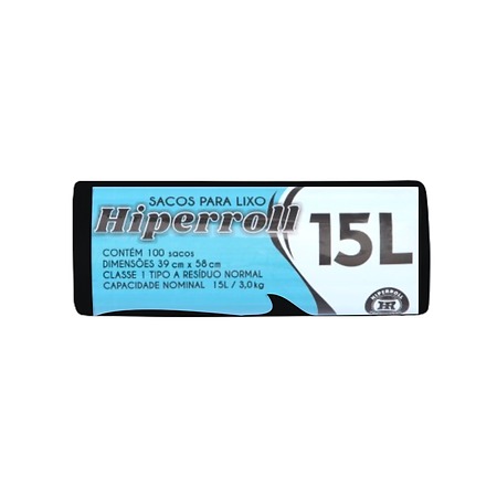 SACO PARA LIXO PRETO | 39x58 - 15 LITROS C/100 SACOS FD C/20