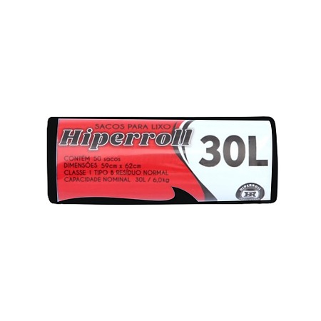 SACO PARA LIXO PRETO | 59X62 - 30 LITROS C/50 SACOS FD C/20