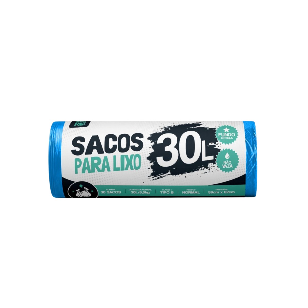 SACO PARA LIXO AZUL | 59X62 - 30 LITROS C/50 SACOS FD C/10