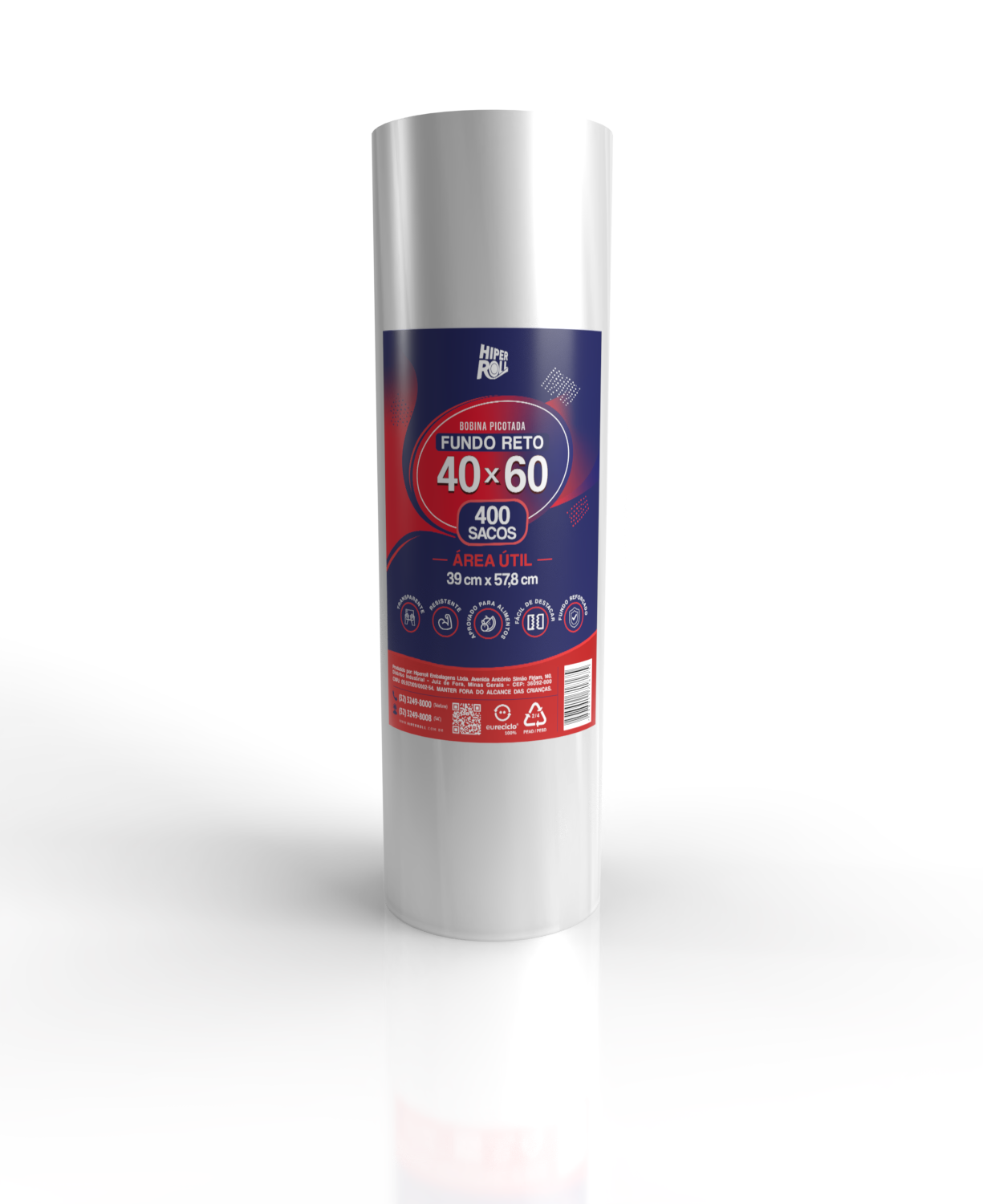 BOBINA PICOTADA HIPERROLL LISA 40×60 | C/400 SACOS FD C/6